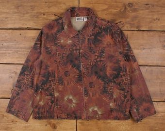 Vintage 90s 2000s Y2K CHICO'S Denim Embroidered Jacket
