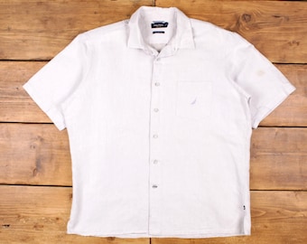 nautica white dress shirt Mens Classic Button-down-shirts, Bright White., XX-Large US : Clothing, Shoes & Jewelry Cut from stretch cotton Vintage Nautica Casual Shirt Button