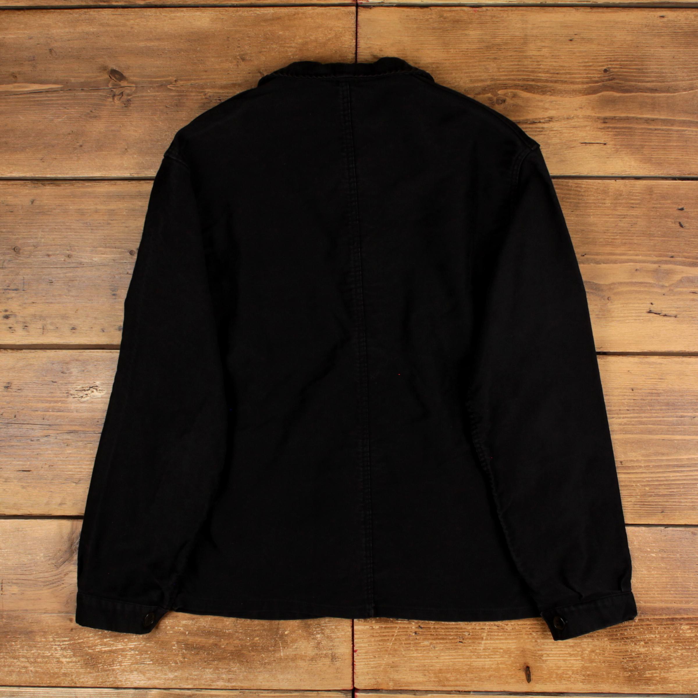 Vintage Adolphe Lafont French Workwear Jacket M 60s Black Moleskin