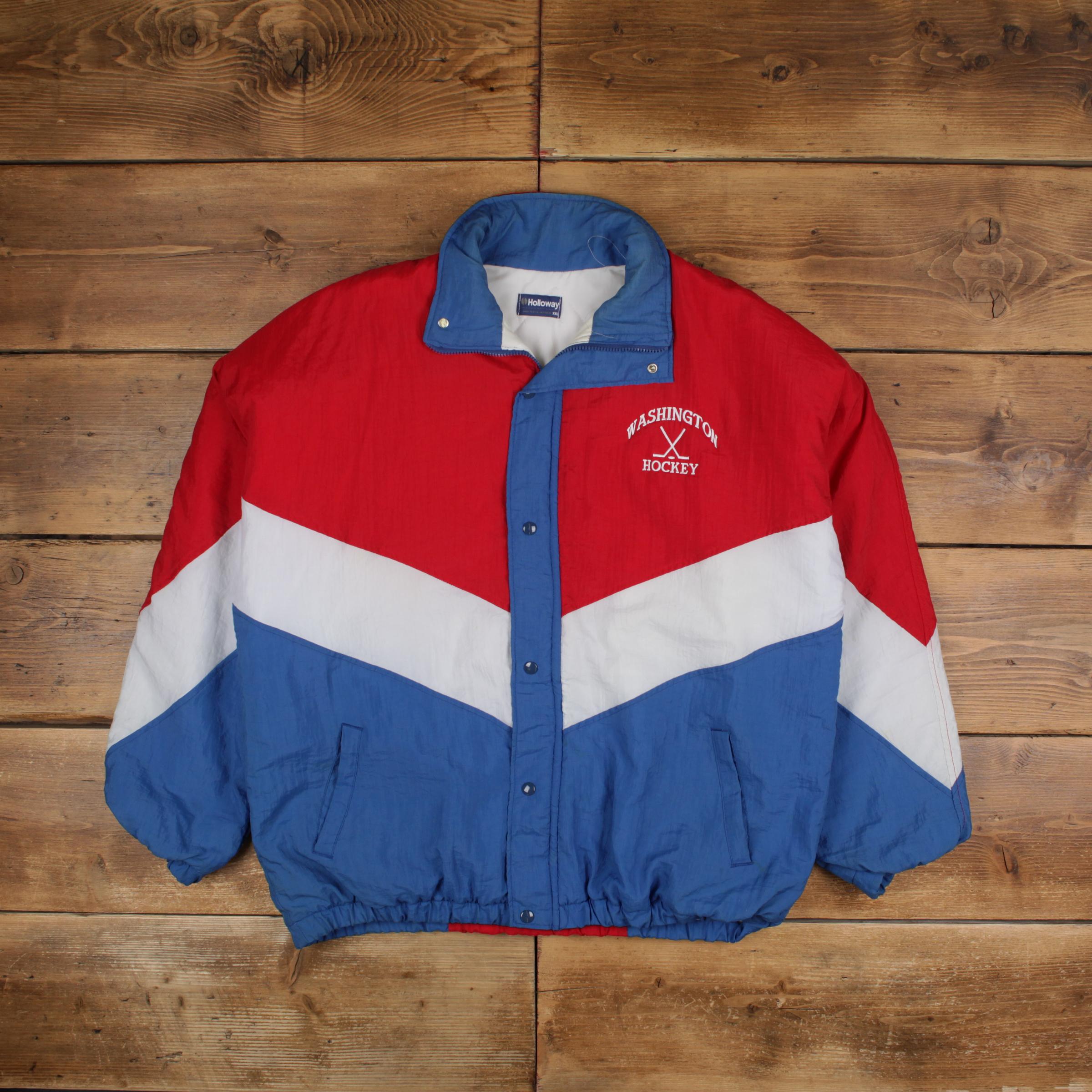 Vintage Holloway Windbreaker Jacket 2XL 90s Washington Hockey