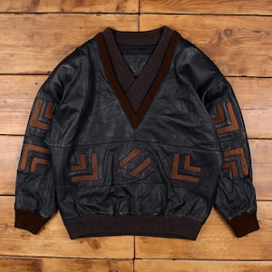 TORRAS VINTAGE SPAIN製 総柄 レザー切替コットンカーディガン Torras Jacket - Etsy