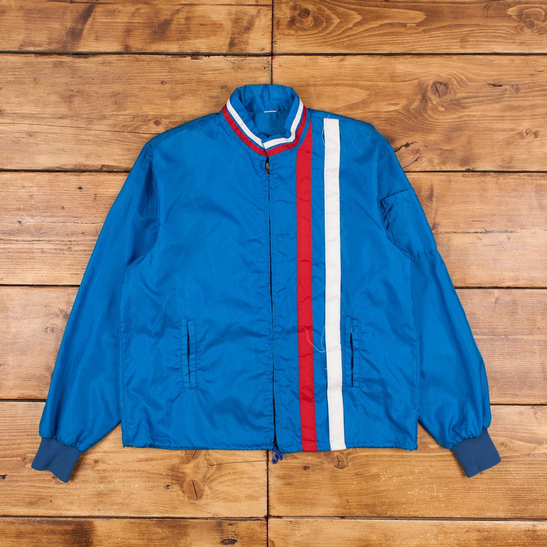 Vintage Workwear Jacket M 70s Talon Zipper Blue Zip