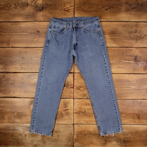 Vintage Levis 505 Jeans 34 x 30 Medium Wash Straight Blue Red Tab Denim