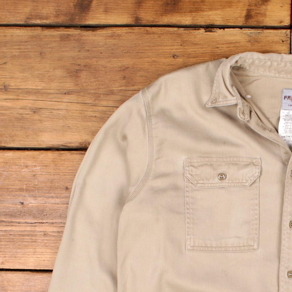Vintage Carhartt Workwear Shirt Button XL USA Made 90s Embroidered