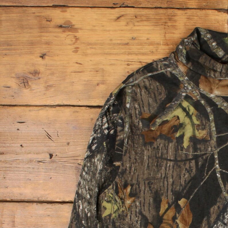 Mossy Oak Real Tree T-shirt XL heren groen camouflage hoge hals jachtcamouflage afbeelding 4