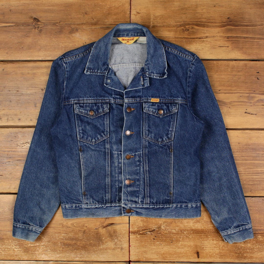 Rustler Jean Jacket Vintage Rustler Workwear Jacket M 90s Denim Trucker USA Made Blue - Etsy