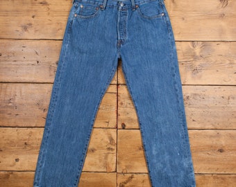 vintage Levis 501 Jeans 34 x 29 Stonewash Straight Blue Red Tab Denim