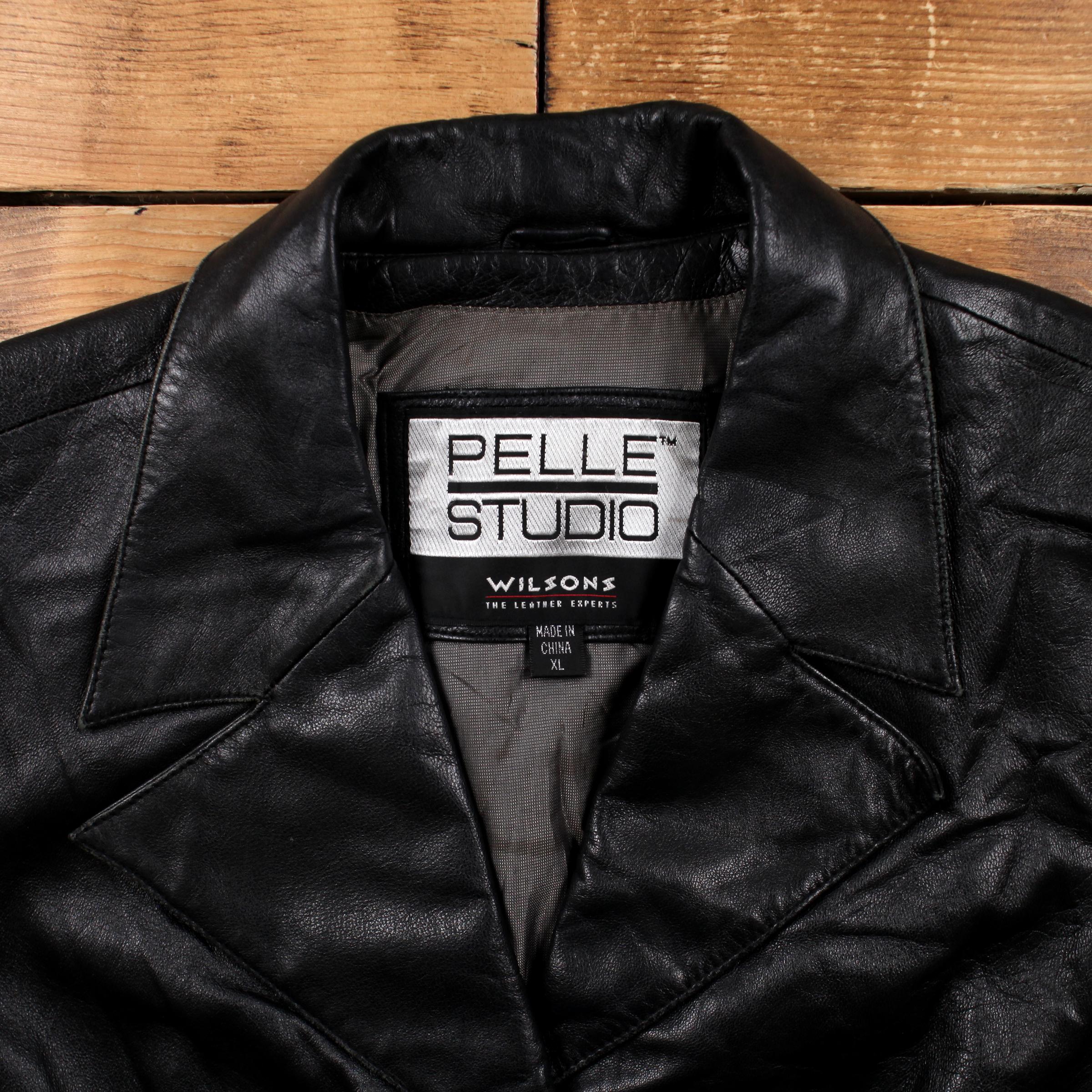 Vintage Pelle Studio Leather Jacket XL 90s Blazer Black Womens