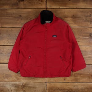 Vintage L.L.Bean Windbreaker Jacket L Bomber Red Womens