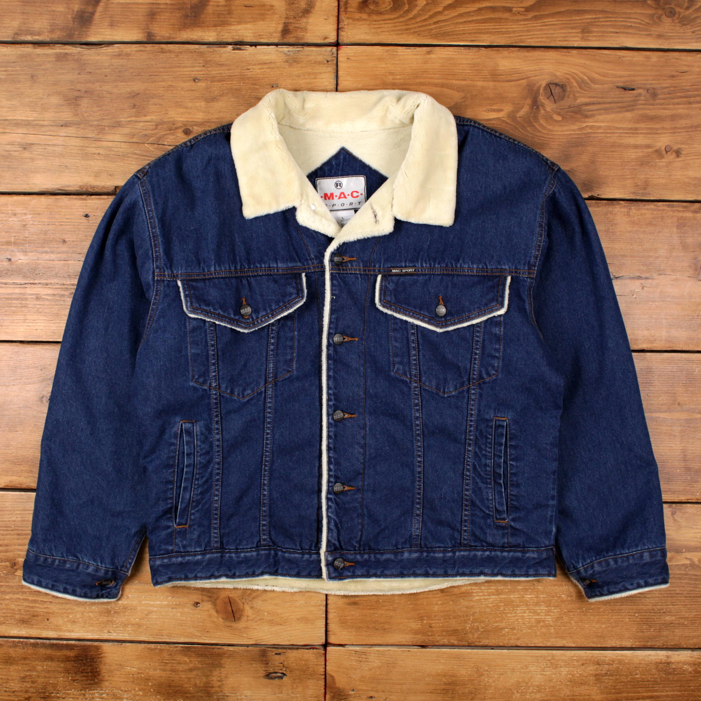 Vintage MAC Sport Trucker Jacket L Lined Blue - Etsy
