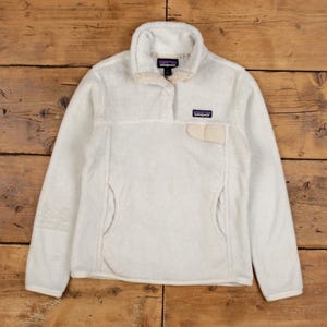 Vintage Patagonia Outdoor Jacket S Snap T Fleece White Womens