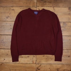 Vintage Pendleton Jumper Sweater XL 90s Lambs Wool V-Neck Wool Red