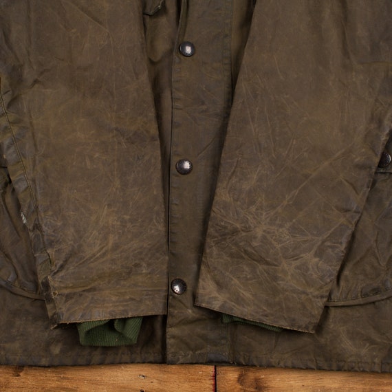 Vintage Barbour Bedale Jacket C34 S Wax Cotton Hu… - image 4