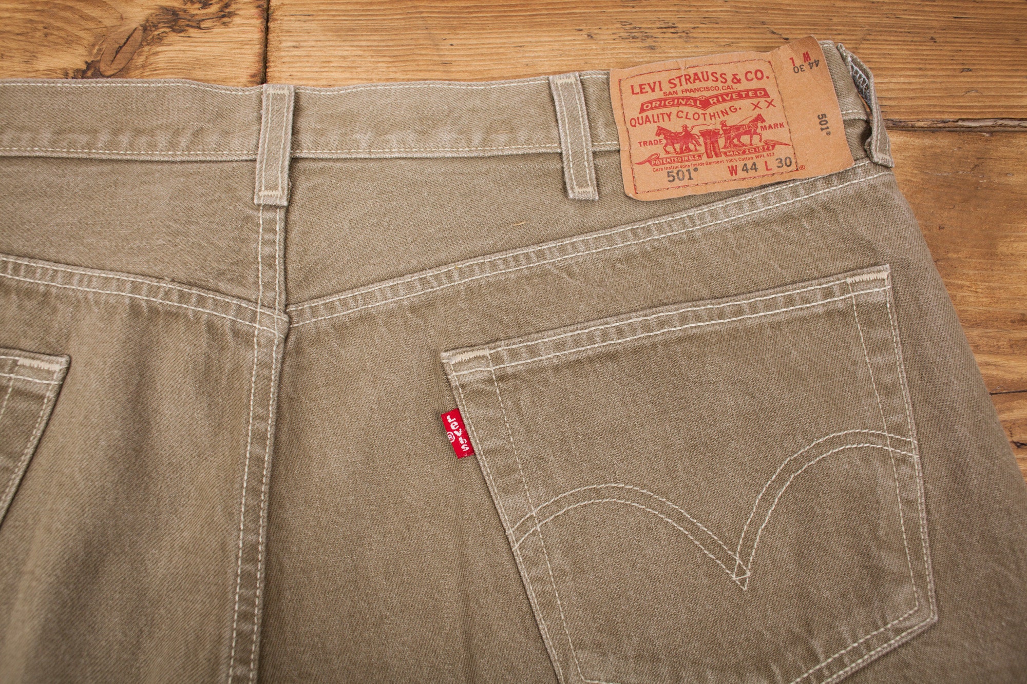 Vintage Levis Levi 501 Khaki Green Straight Leg Denim Jeans 40 | Etsy