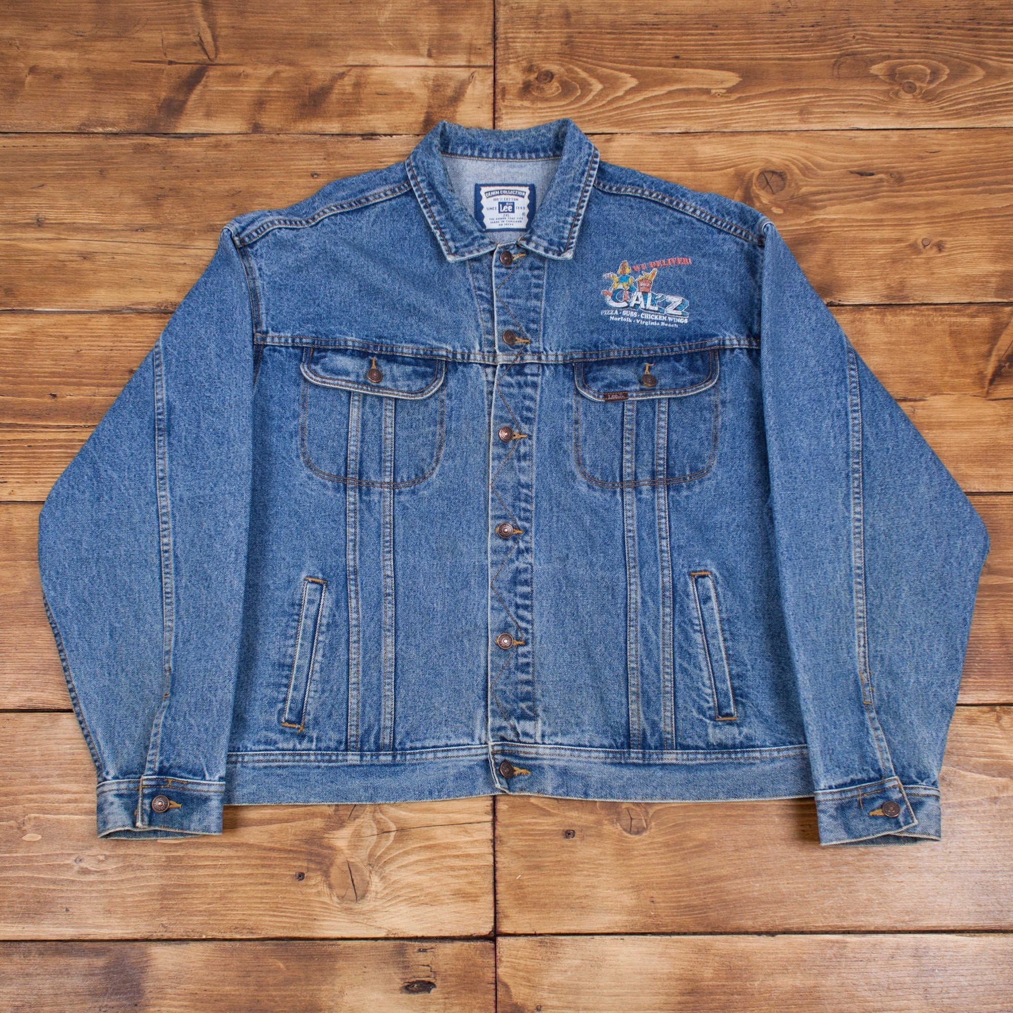 jean jacket with lips on back