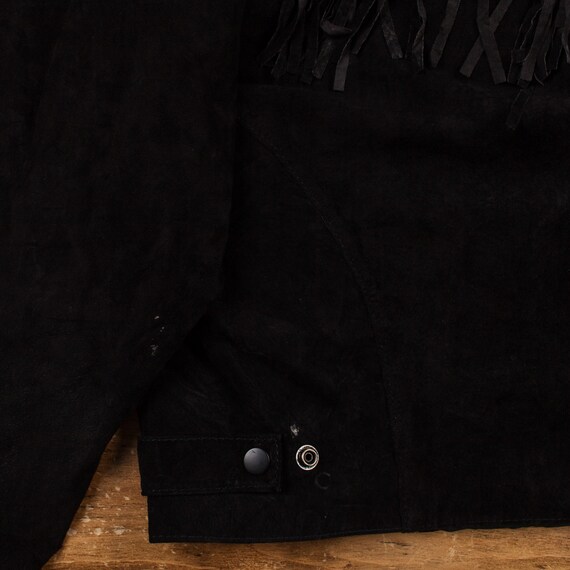 Vintage Chia Leather Jacket L Fringe Western Anim… - image 8