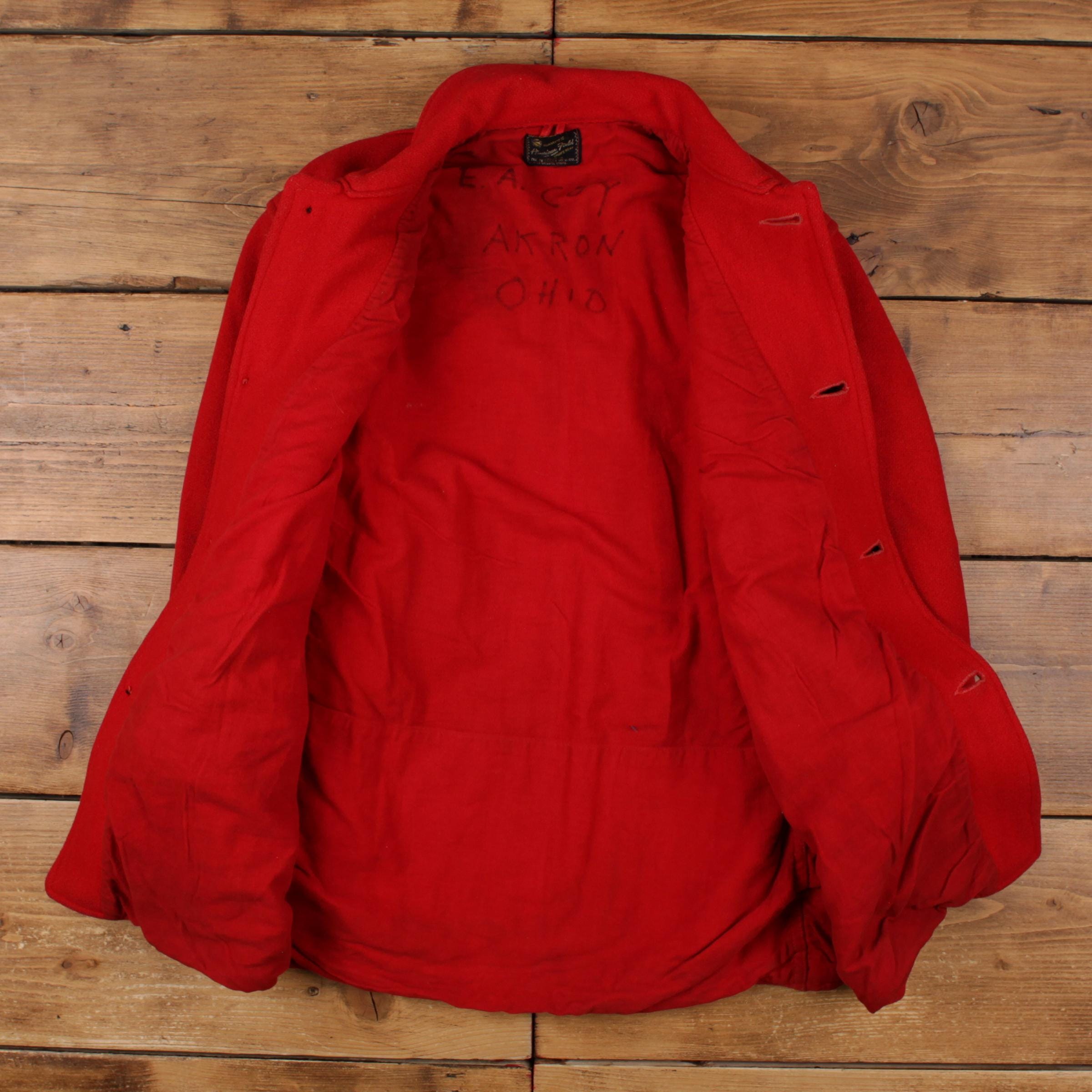 Vintage American Field Jacket M Mens 50s Hettrick MFG Co Red Wool