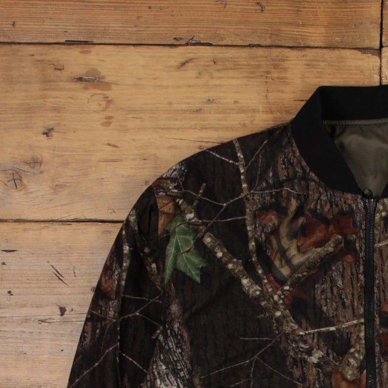 Browning Bomber Jacket L Mens Green Reversible Real Tree Camo Olive image 8
