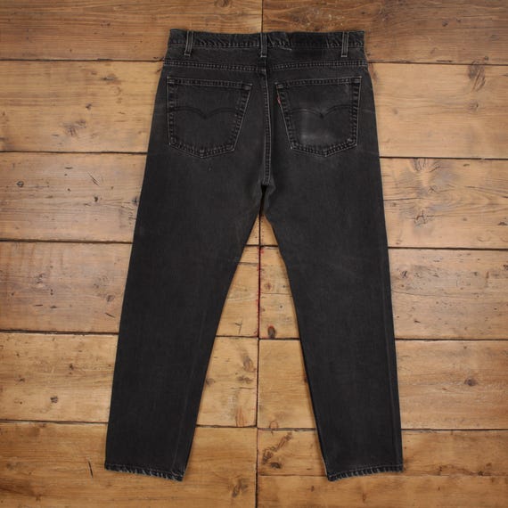Vintage Levis 505 Jeans 38 X 30 Dark Wash Straight Grey Red Tab