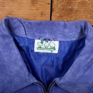 Vintage The Quacker Factory Leather Jacket 2XL Western Suede Fringed Purple image 3