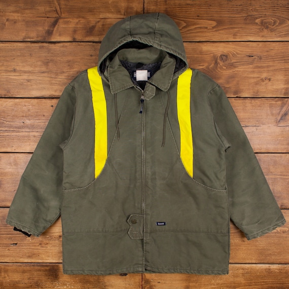 Vintage Hammill Workwear Jacket XL 90s Hooded Green Zip