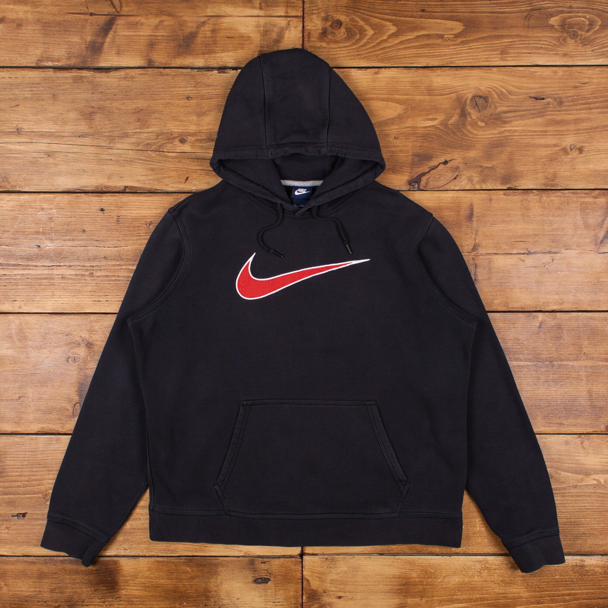 Vintage Nike Logo Hoodie XL Slim Swoosh Hooded Black Roundneck - Etsy