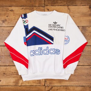 Vintage Adidas Graphic Sweatshirt XXL 80s 1980 Winter Olympics - Etsy