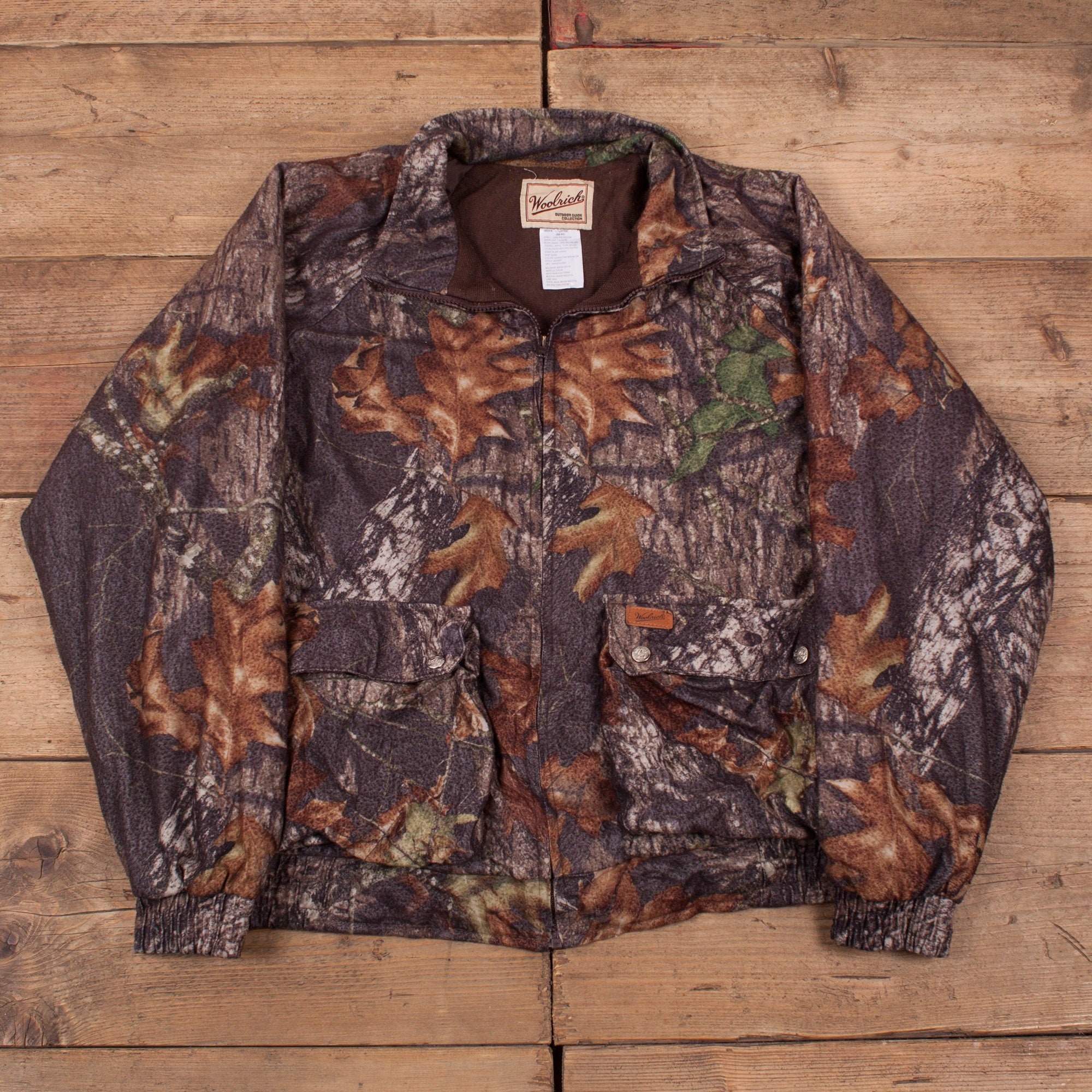 Mens Vintage Woolrich Camo Camouflage Fleece Hunting Jacket L Etsy