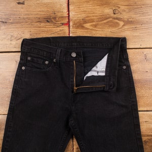 vintage Levis 514 Jeans 29 x 28 Dark Wash Straight Black Red Tab Denim image 4