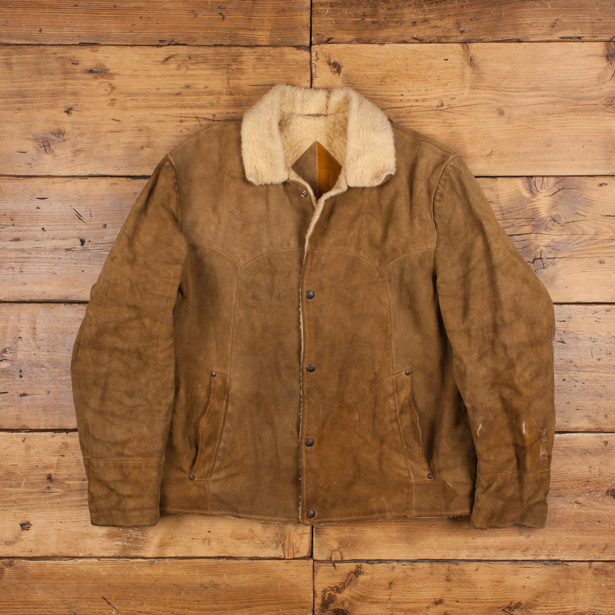 Mens sherpa suede jacket cheap