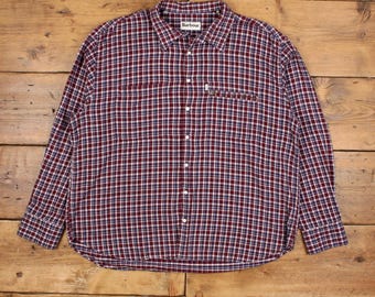 【70s  vintage】sears WESTERN WEAR Check Vintage 70s Sears Western Wear Brown Plaid Long Sleeve Shirt