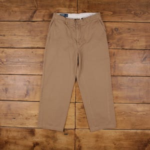 Vintage Polo Ralph Lauren Chino Pants Trousers 32x27 Mens Straight Beige