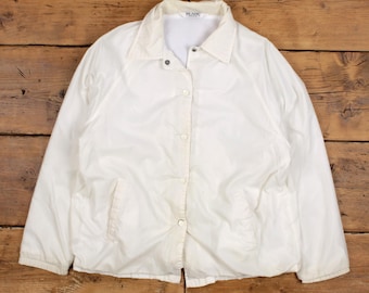 Vintage Tudor Court Windbreaker Jacket L 80s Raglan Beige Womens 
