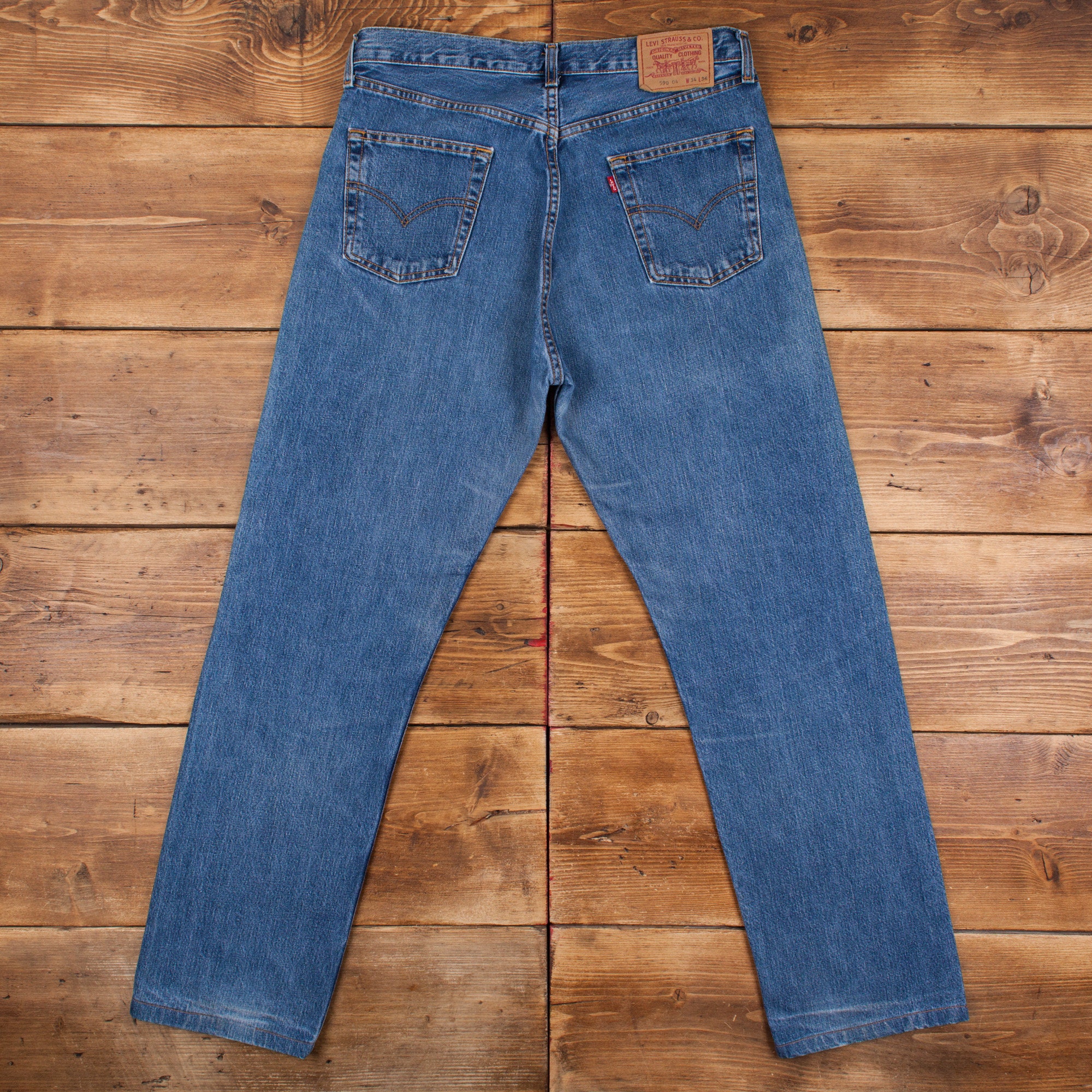Vintage Levis 590 Jeans 34 X 33 Straight Leg Red Tab Faded Mid - Etsy  Denmark