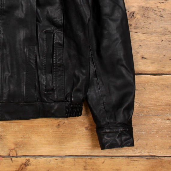 Vintage Norcuer Leather Jacket 2XL Bomber Black - Etsy