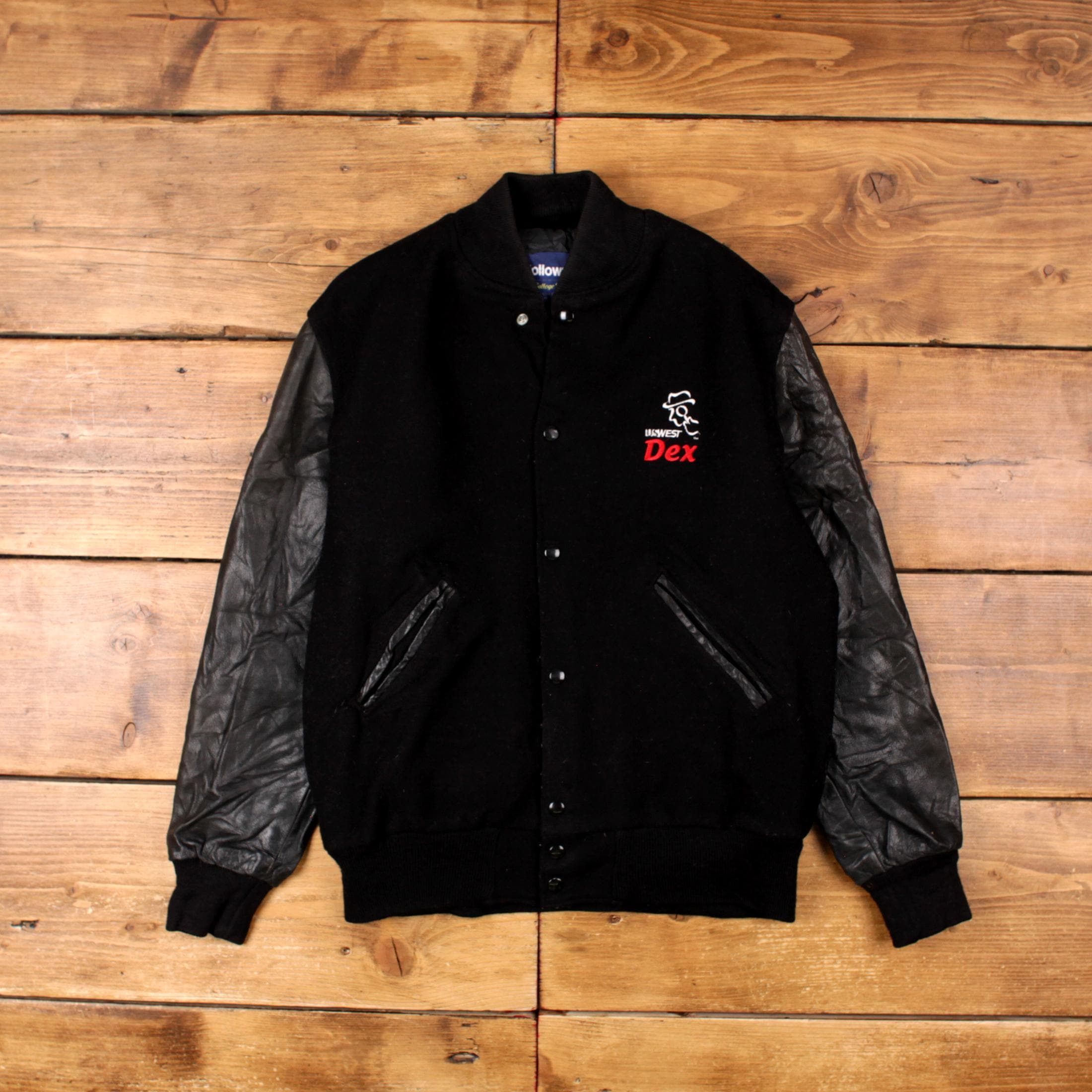 Veste biker en cuir d'agneau nappa Noir