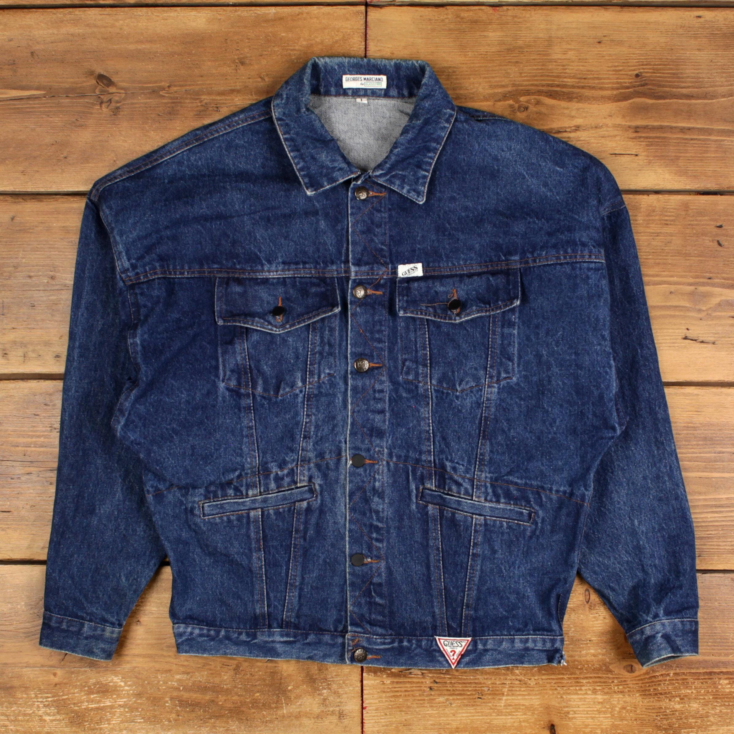 Vintage Guess Denim Jacket L Trucker Blue - Etsy