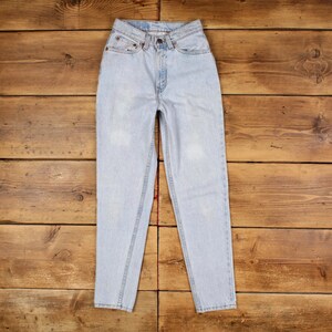 Vintage Levis 512 Jeans 24 x 30 USA Made Light Wash Straight Blue Womens Denim