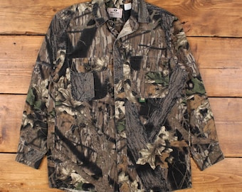 Vintage Mossy Oak Real Tree Shirt Button S USA Made Camo Mens Long Sleeve