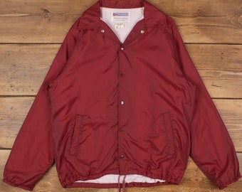 Vintage Windbreaker Coach Jacket M Red Snap