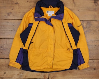 Vintage Columbia Outdoor Jacket XL 90s Windbreaker Yellow Womens