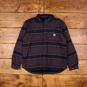 Vintage Carhartt Workwear Shirt Button XL Overshirt Mens Long Sleeve Grey