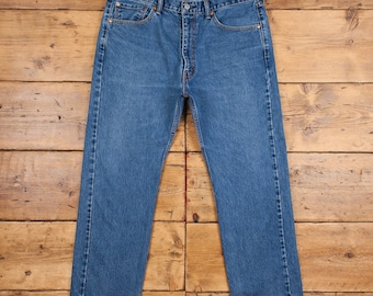 Vintage Levis 505 Jeans 38 x 29 Stonewash Straight Blue Red Tab Denim