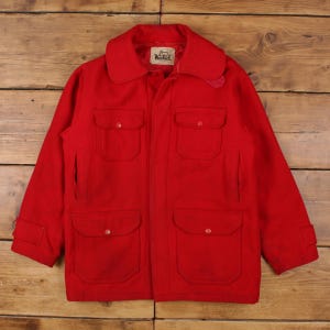 Vintage Woolrich Wool Jacket M 60s Red