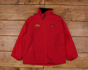 Vintage L.l.bean Warm up Jacket Coat Red Purple Blue Mens L - Etsy