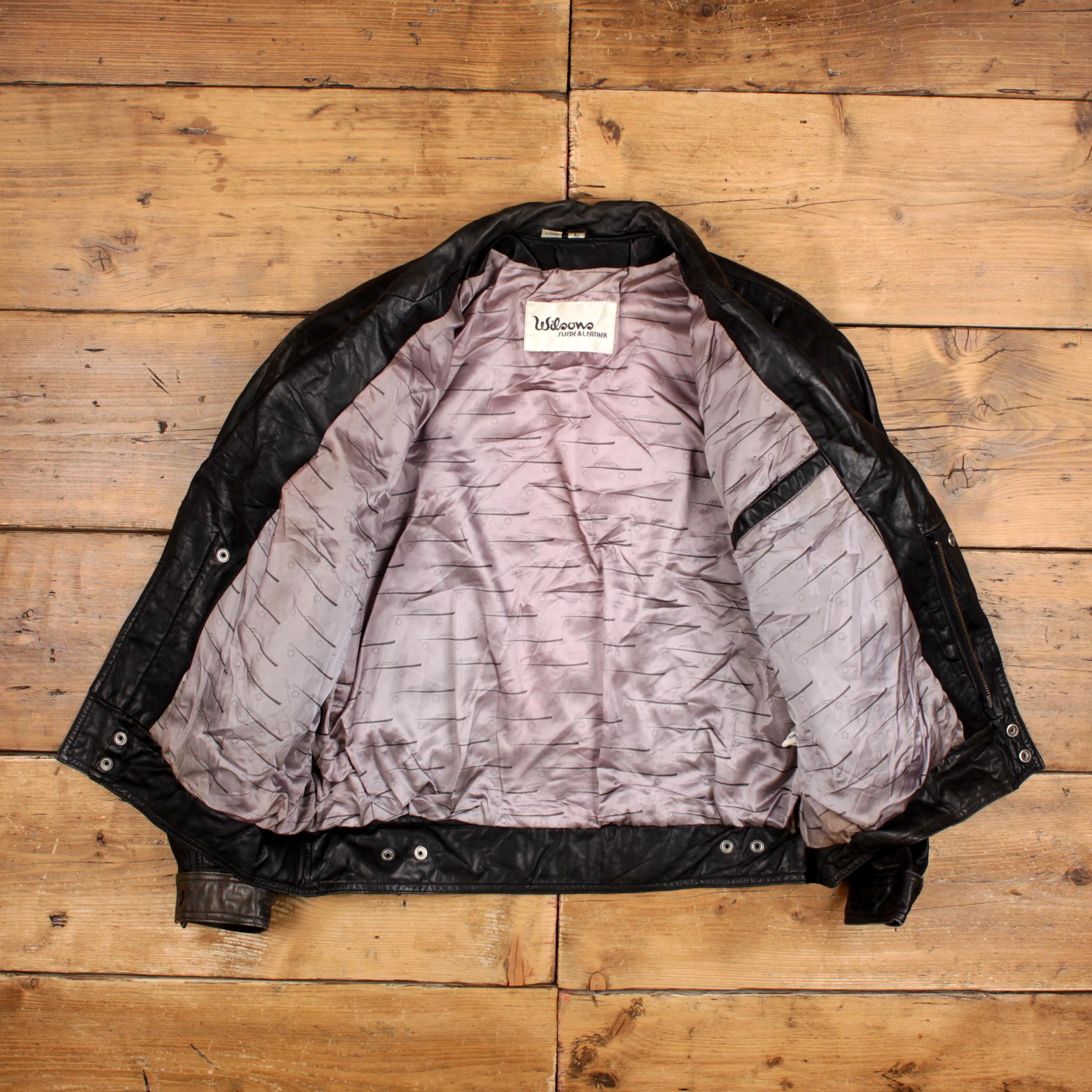 Vintage Wilsons Leather Jacket L 90s Bomber Black - Etsy