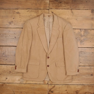 Vintage Glenshine Wool Jacket M 90s Tan Blazer Beige