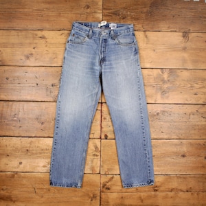Vintage Levis 505 Jeans 28 x 29 Stonewash Straight Blue Womens Red Tab Denim
