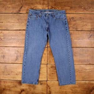 Vintage Levis 505 Jeans 38 x 29 USA Made Medium Wash Straight Blue Red Tab