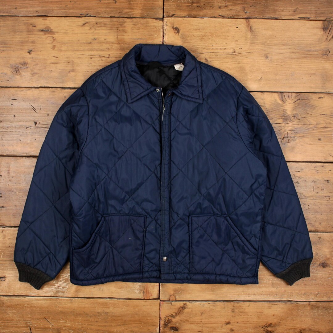 Retro Rugged Vintage Rugged Workwear Jacket XL Mens 90s Blue Nylon Quilted Navy ...